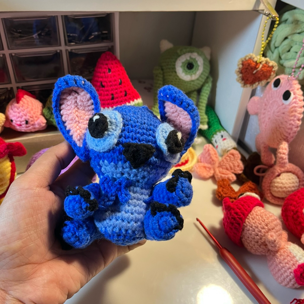 cottontales_ Boneka Stitch Rajut Handmade / Crochet Stitch Amigurumi / Boneka Rajut Lembut Lucu