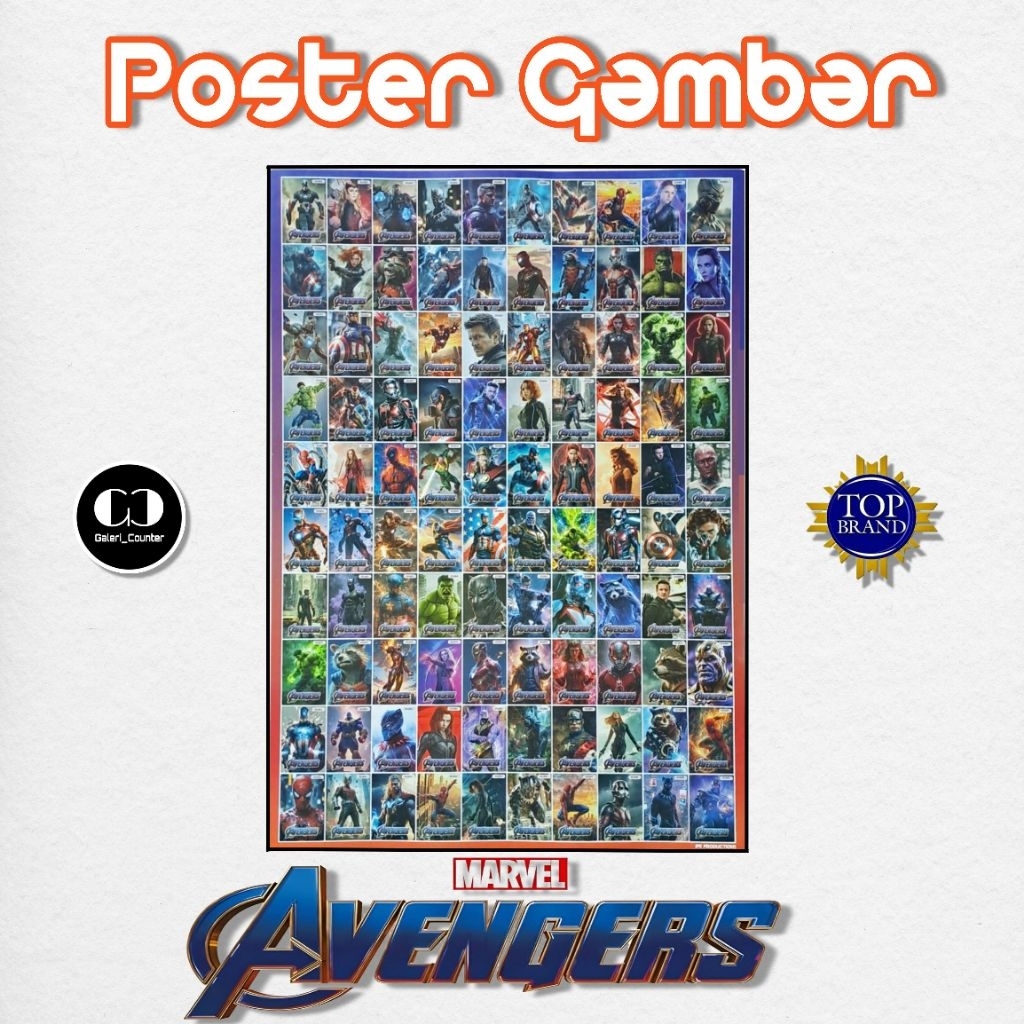 Poster Gambar Adu Gepok Avanger / Kartu Gepok / Poster Adu / Umbul (isi 100)