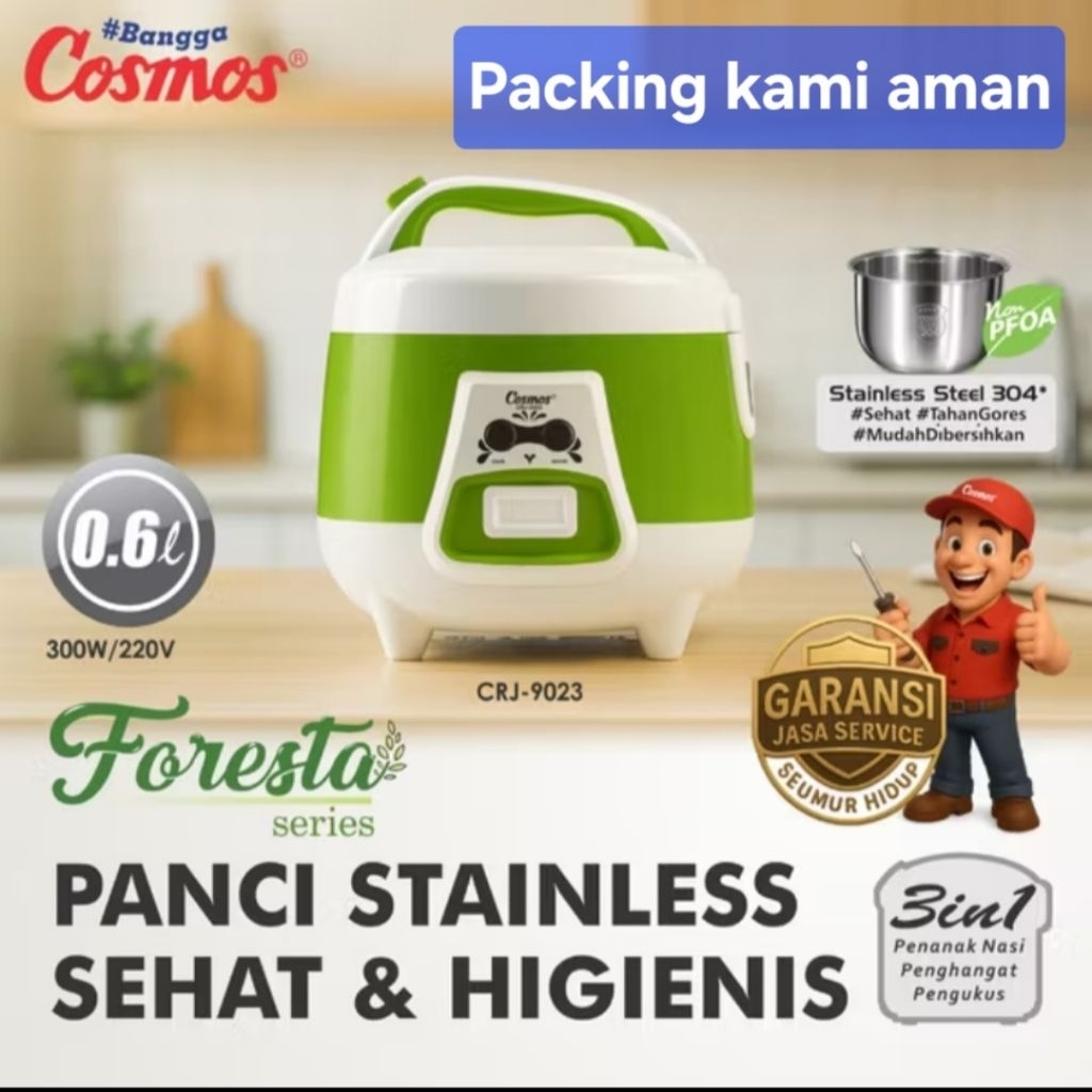 Rice Cooker Stainless Cosmos mini 0.6L CRJ9023 Stainless Steel Sus304