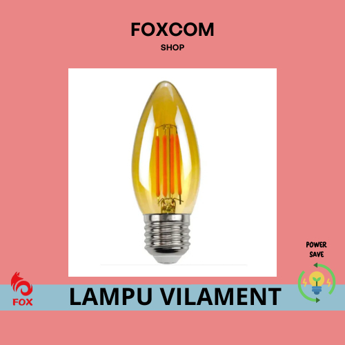 LAMPU VILAMENT/LAMPU CANDLE/LAMPU CAFE 4W/LAMPU KUNING
