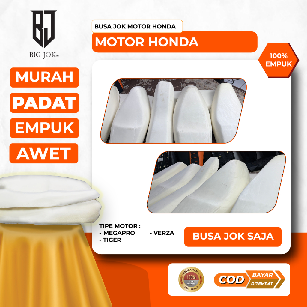 Busa jok motor honda megapro/tiger/gl/win/cb I Busa utuh cetak pabrik padat & empuk