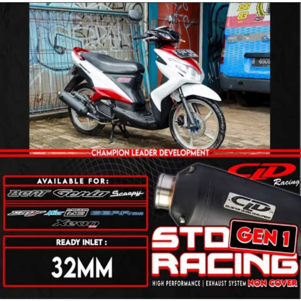 Knalpot Standar Racing CLD Gen 1 Xeon Rc Xeon Gt 125