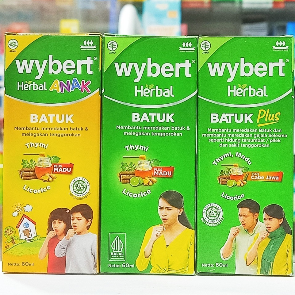 [GROSIR] WYBERT HERBAL ANAK DAN DEWASA (SIRUP 60ML) - MEREDAKAN BATUK DAN MELEGAKAN TENGGOROKAN