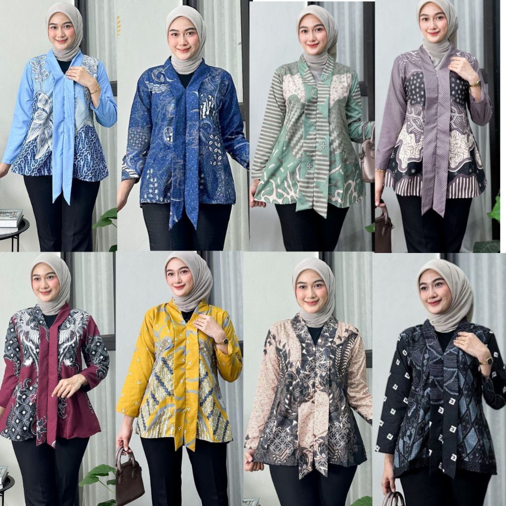 Baju Batik Kebaya Wanita Lengan Panjang/ Batik Wanita / Batik Kantor Cewek / Seragam Batik Wanita / 