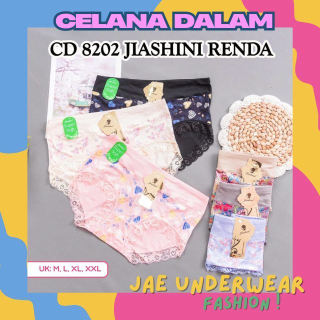 Celana Dalam Wanita Dewasa Remaja JIASHINI Art 8202 Soft Ukuran M L XL XXL / CD Lembut Daily