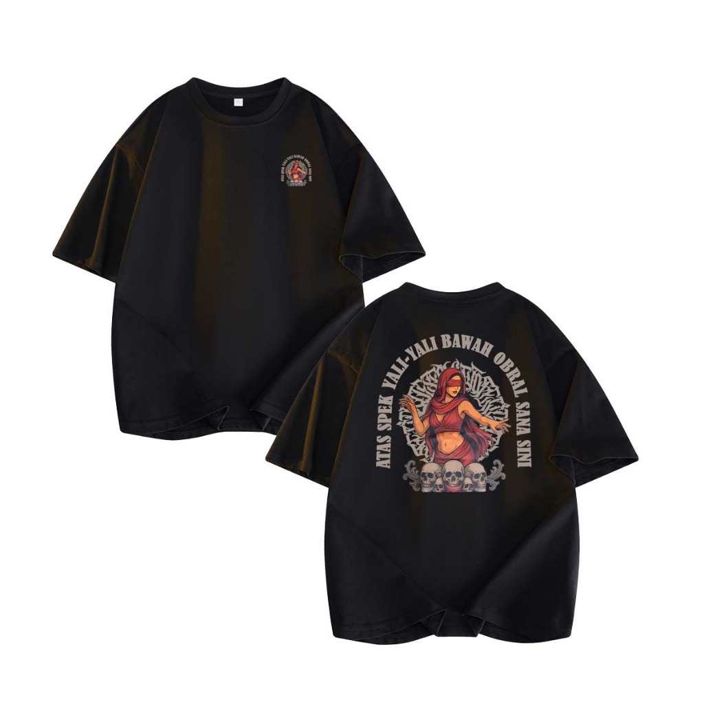 Baju Kaos Pria Hitam Premium 100% Cotton Kaos Boxy Pria Aneh Unik T-shirt Import Terbaru 2025 S-XXL