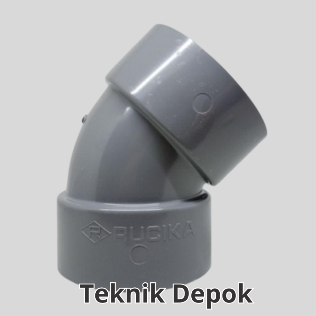 Elbow 10 inch D 45 Derajat Rucika PVC Sambungan Pipa Knee Knie Belokan Keni Fitting Pipa Paralon 250