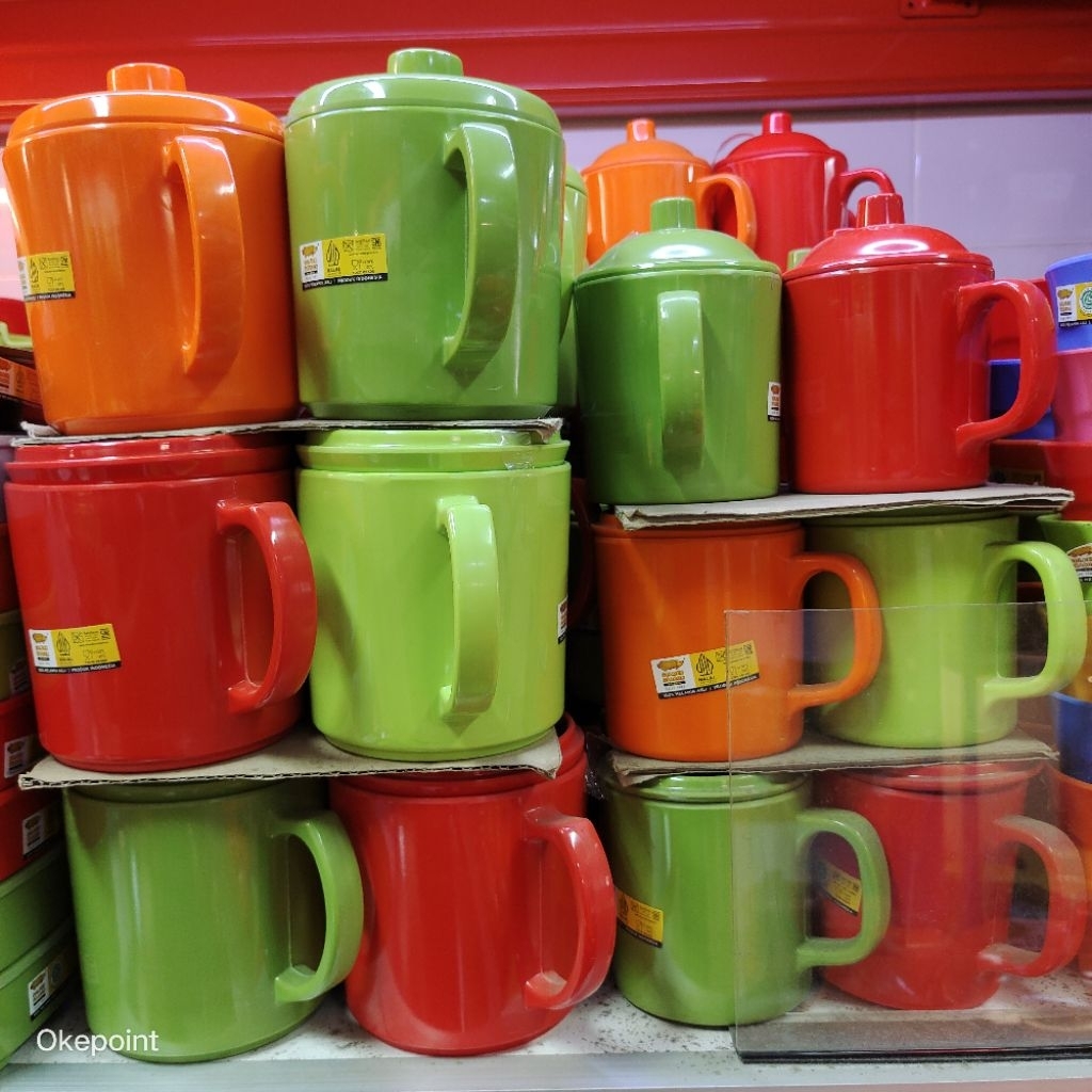 Mug Gelas Gagang 360ml / 600ml Melamin Golden Dragon B0203C-B0204 Original