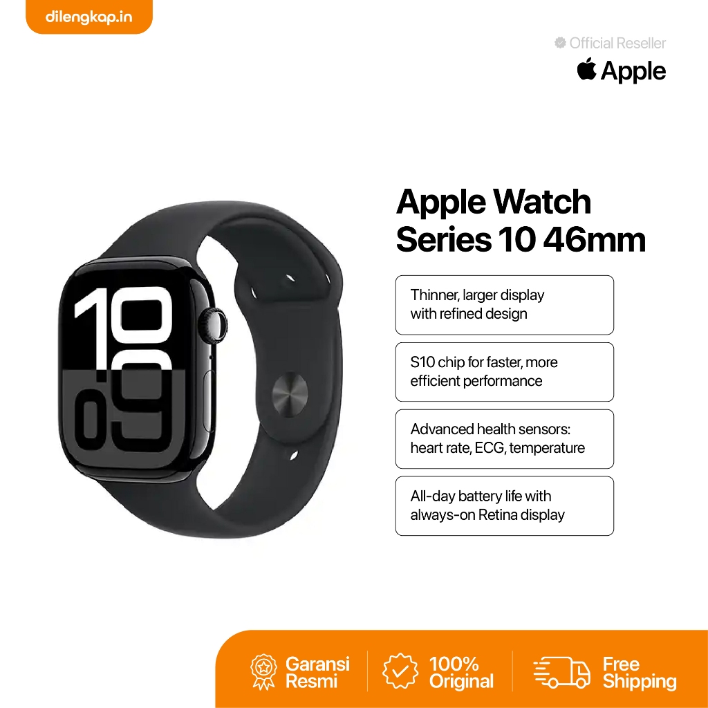 Apple Watch 10 GPS 46mm - Smartwatch Apple New Resmi Original