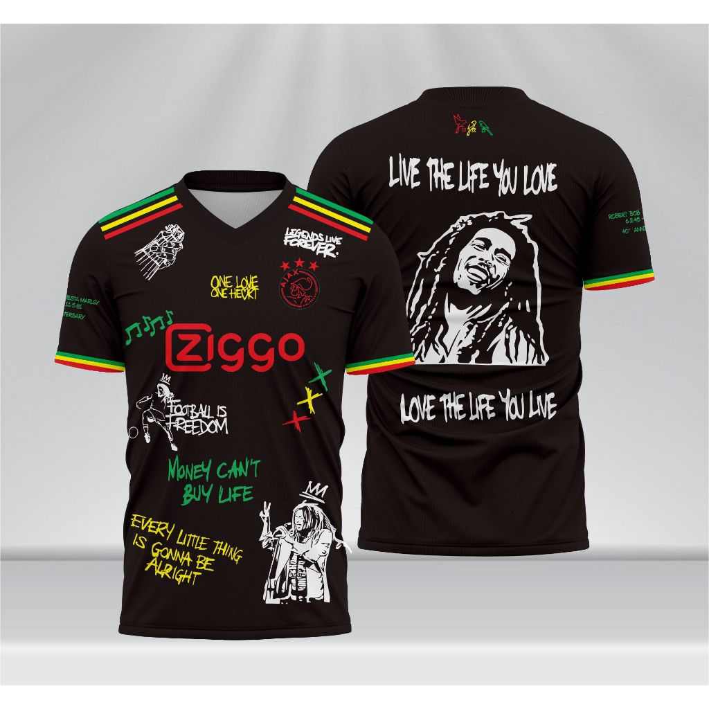 Jersey AJAX X BOB MARLEY Third Hitam 2021-22