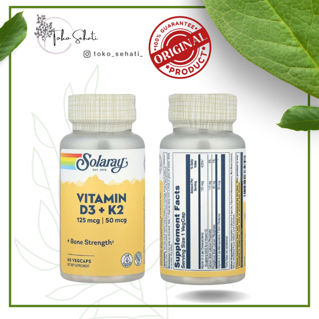 SOLARAY VITAMIN D3+K2 60 Vegcaps