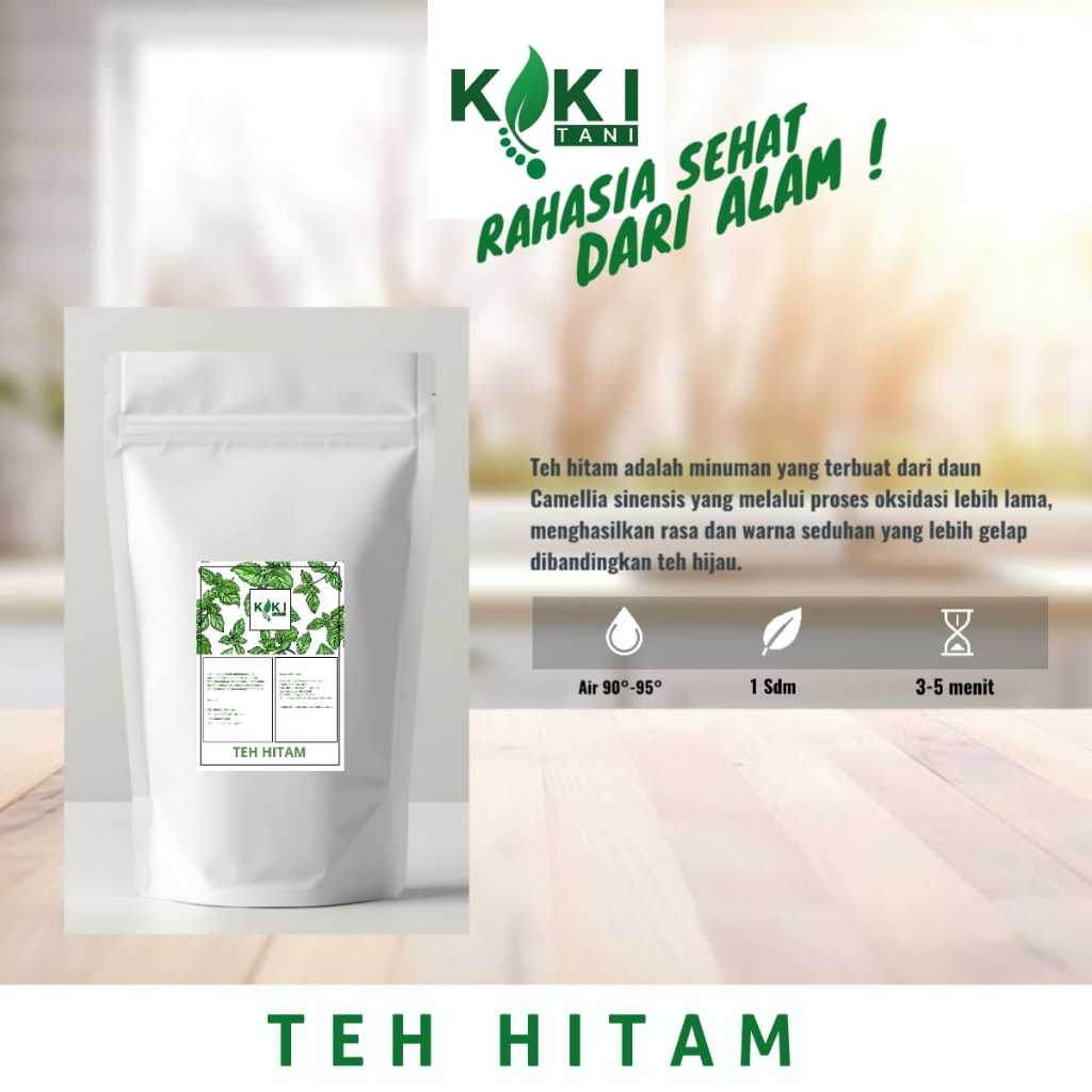 KakiTani Teh Hitam alami premium Teh Hitam Bubuk 200gr Black Tea I teh hitam black tea super organik