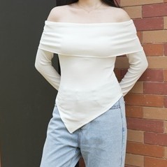 Laetus T-Shirt Off Shoulder Long Sleeve Asymmetrical 1798 (S/M/L)