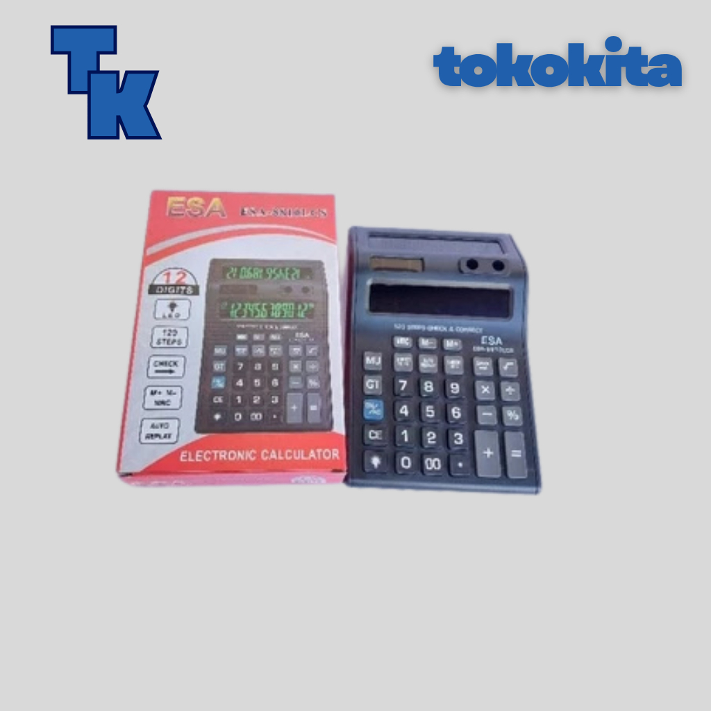 Electronic calculator ESA - 8810LCS / Kalkulator elektronik merk ESA 12 Digit led