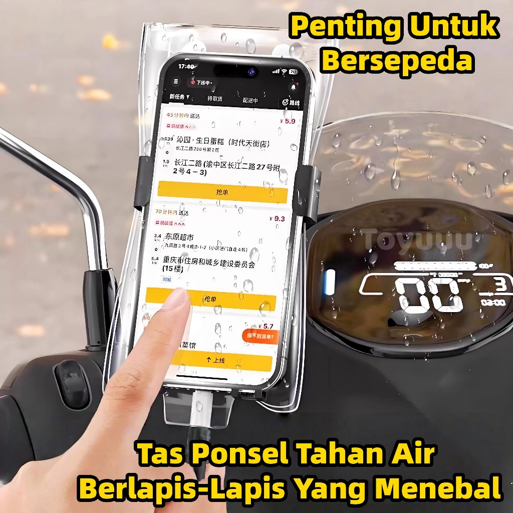 Tas Ponsel Tahan Air Berlapis-Lapis Dan Tebal/Tas Hp Anti Air/Waterproof Hp/Sarung Hp Anti Air/Dapat