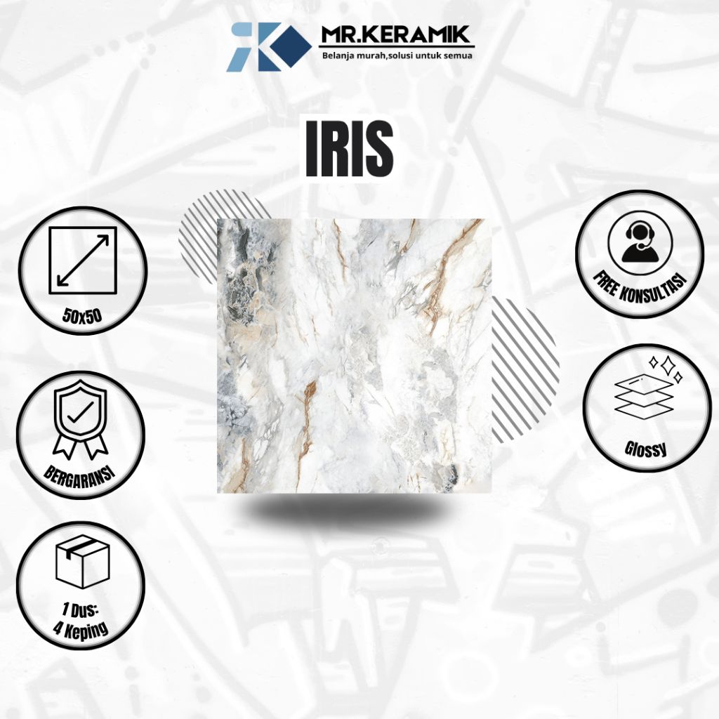 keramik lantai recrtified Iris 50x50-Habitat