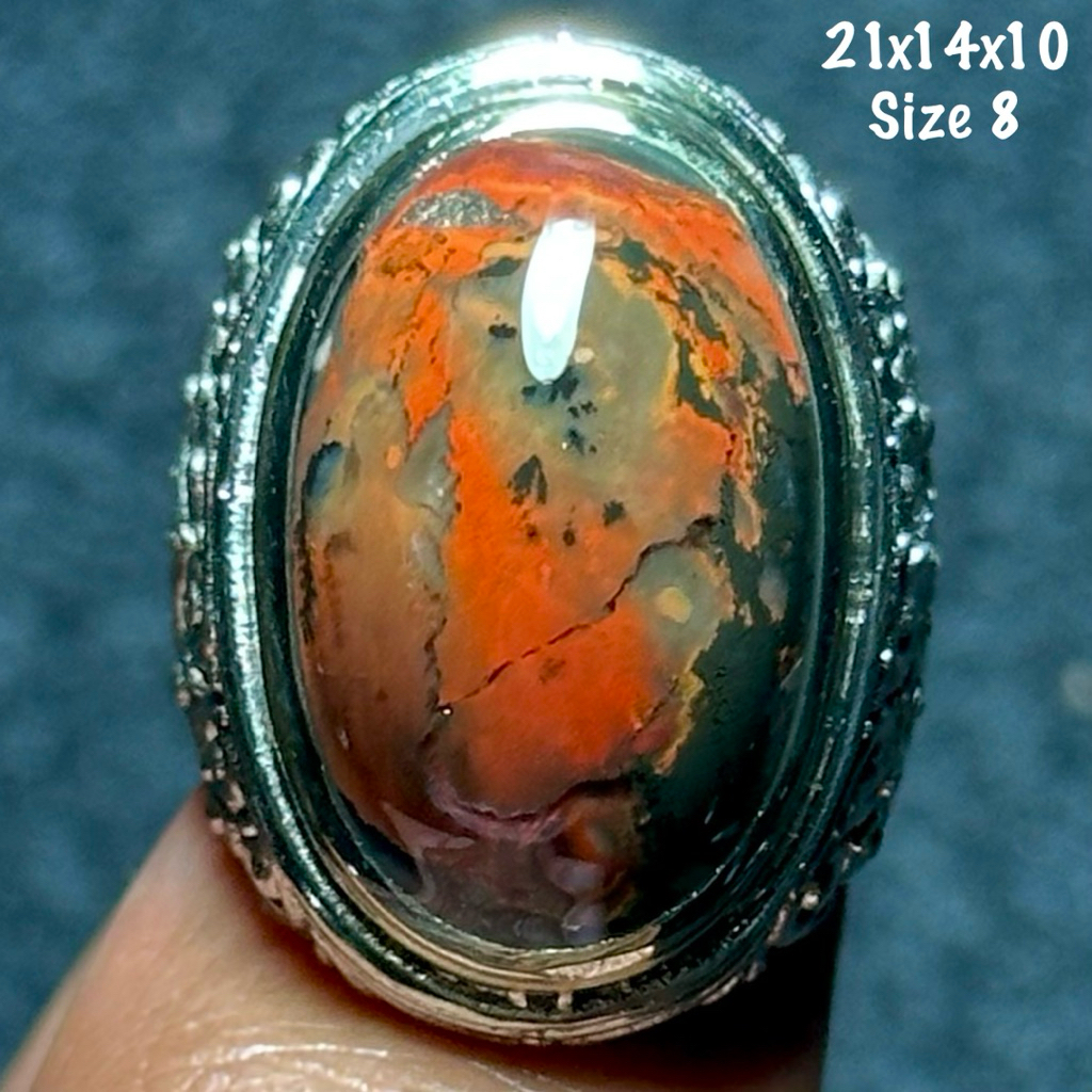 Cincin Batu Akik Natural Garut Klasik Hitam Merag (asli alam)