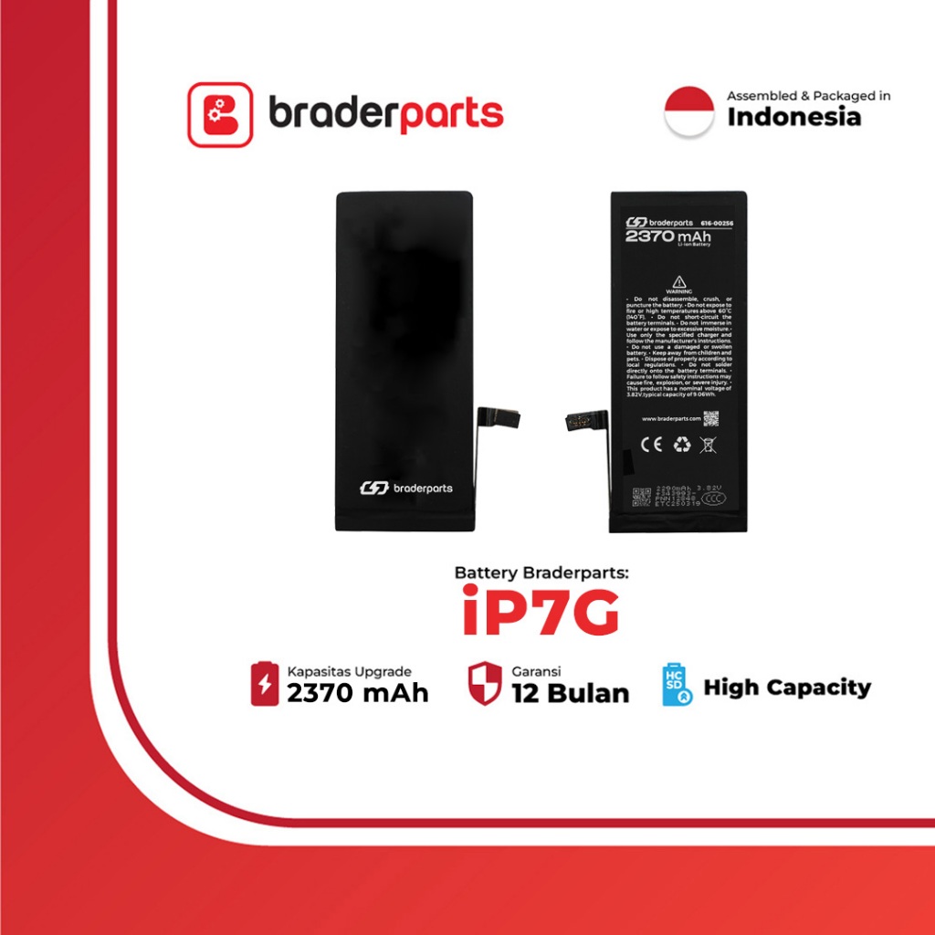Braderparts Baterai Battery Batre For Iphone 7G / 7