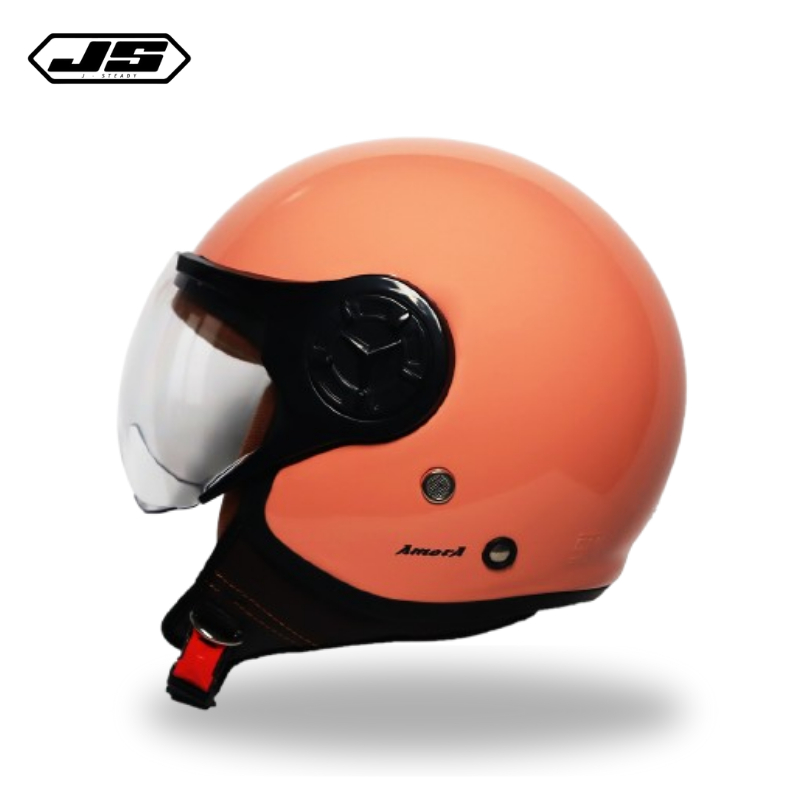 Helm Bogo Dewasa Gift Amora Hijab Retro Pink Coral - Helm Half Face Wanita Hijab Friendly sudah SNI