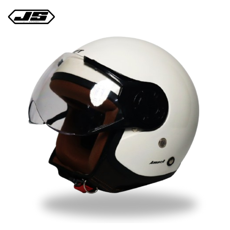Helm Bogo Gift Amora Hijab Retro Ivory - Half Face Helmet - Helm Wanita Hijab Friendly sudah SNI