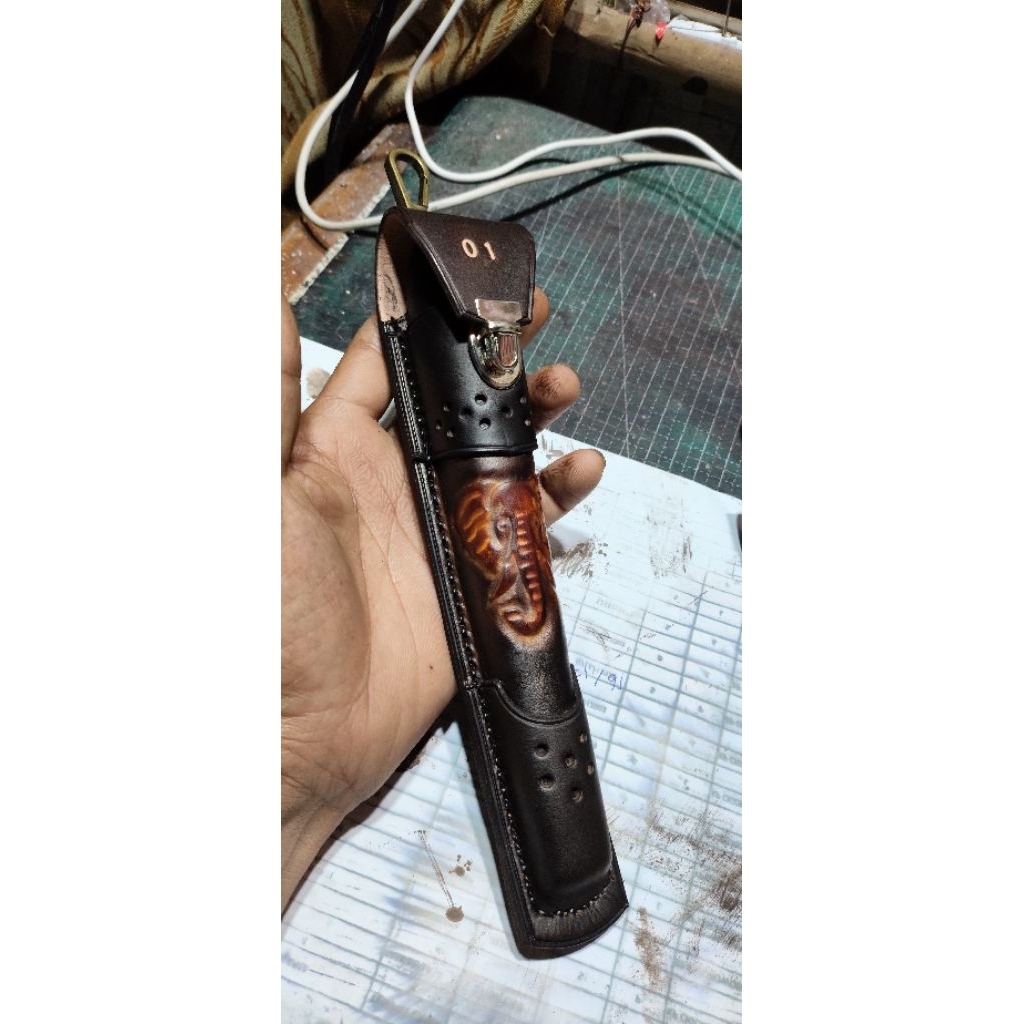 SARUNG KULIT PIPA ONCE CUSTOM GAJAH