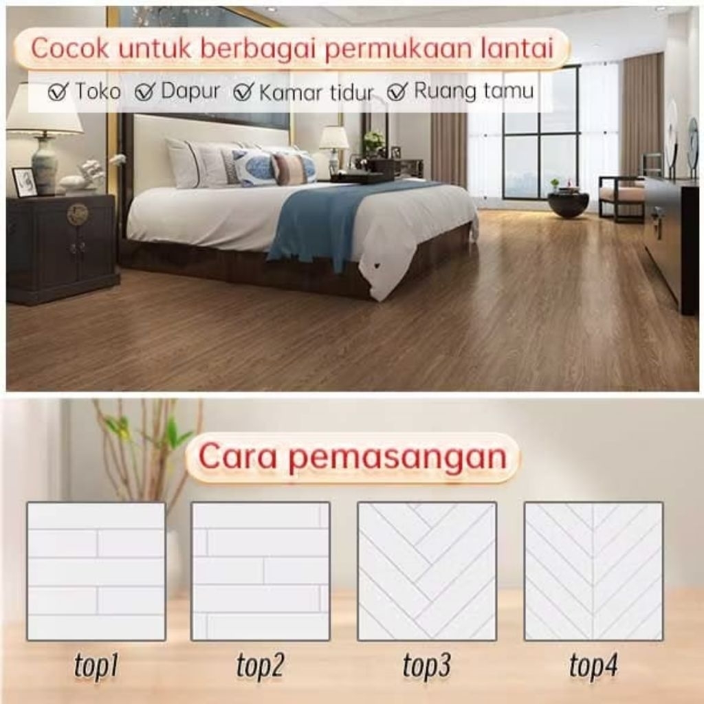 SPC LANTAI MOTIF KAYU FLOORING 5mm / LANTAI SPC FLOORING TEBAL 5mm