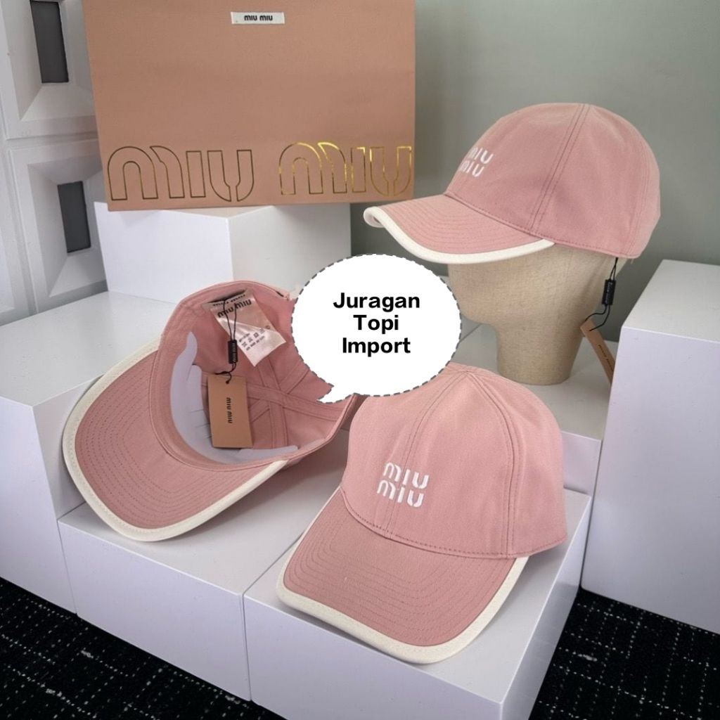Topi Baseball Miu-Miu Import / Topi Wanita, Topi Pria Premium