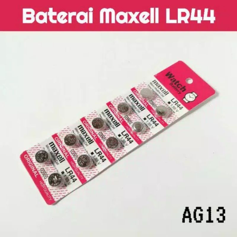 [1 pcs] Baterai Maxell LR44 Batrai Kancing Maxell LR-44 Original