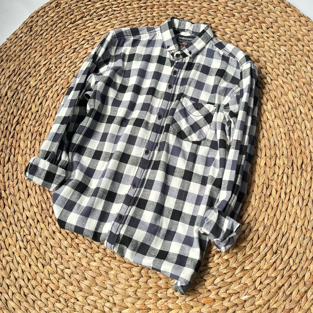 (BISA COD) Daily 033 Kemeja Flanel Terlaris Lengan Panjang Pria Wanita Hem Premium Quality Kameja Ke