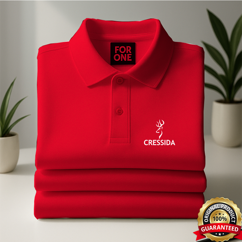 Polo Shirt Fred Perry × Raf Simons Katun Merah Lengan Pendek