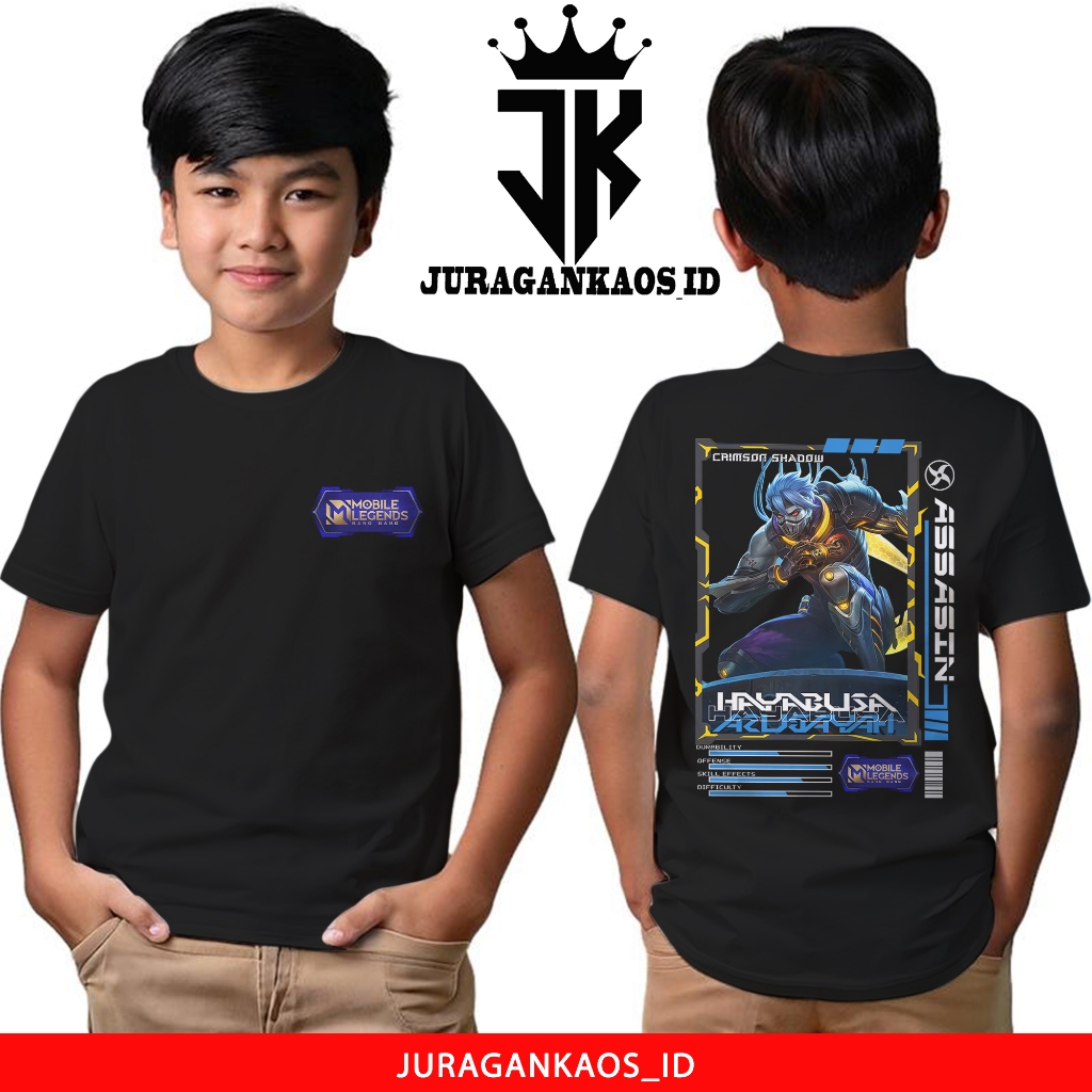 JuraganKaos Anak Motif Mobile Legend Hayabusa Biological Weapon Baru - Kaos Anak Usia 1 Tahun Sampai
