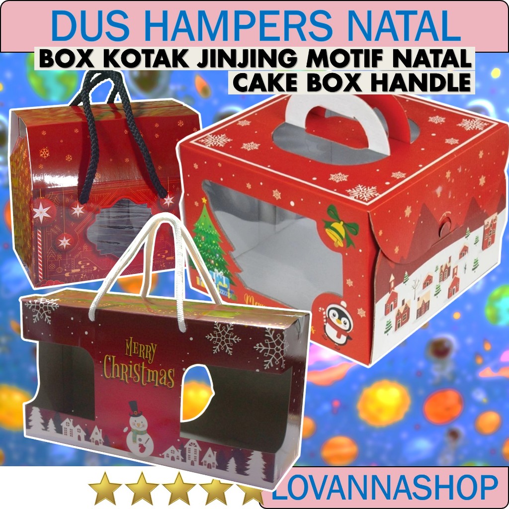 Dus Natal Box Kue Jinjing 25x25x17 28x15x9 16x17x11 Hampers Xmas Model Kardus Box Toples Kuker Jajan