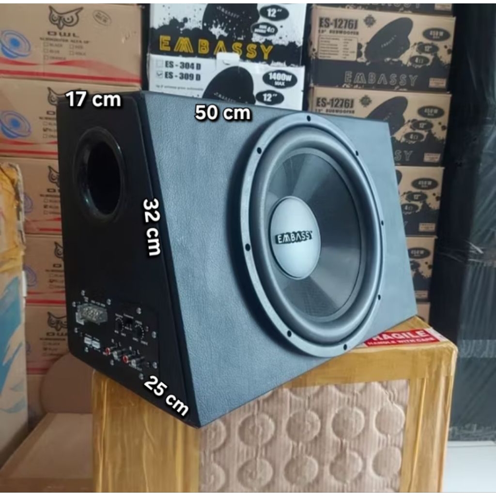 Speaker ACTIVE Bass Tube 12inch Embassy ( Futura/SS ) Doble Coil Max 450Watt 12volt (Mobil)