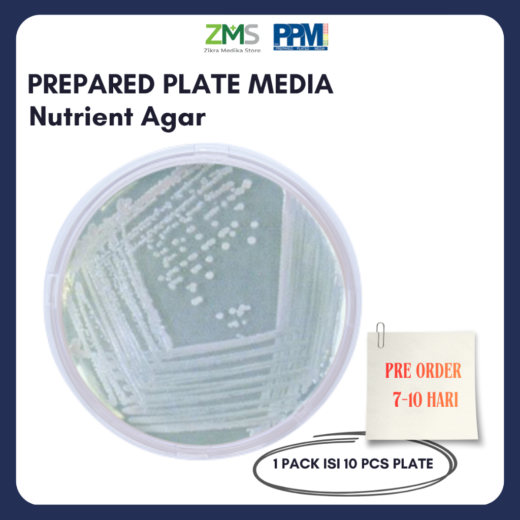 [PREORDER] Prepared Plate Media Nutrient Agar Laboratorium isi 10 | Media Pertumbuhan Bakteri