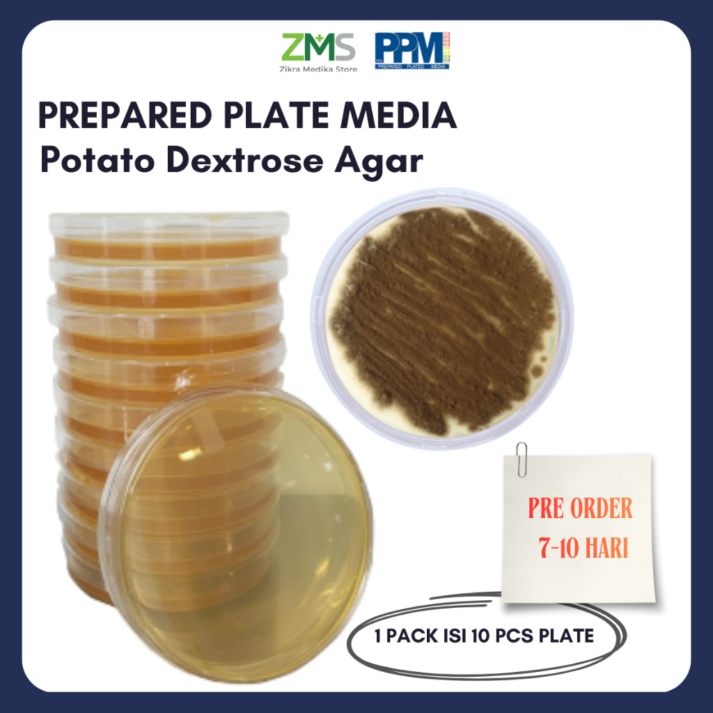 [PREORDER] Prepared Plate Media Potato Dextrose Agar Laboratorium isi 10 | Media Pertumbuhan Bakteri