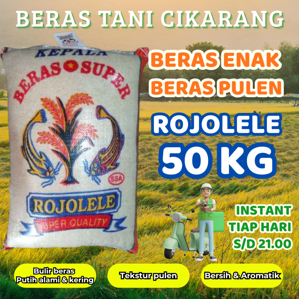 Beras Enak Beras Pulen Super Setra Ramos Kualitas Terjamin Bersih Bebas Kutu Fresh Rojolele 50 kg