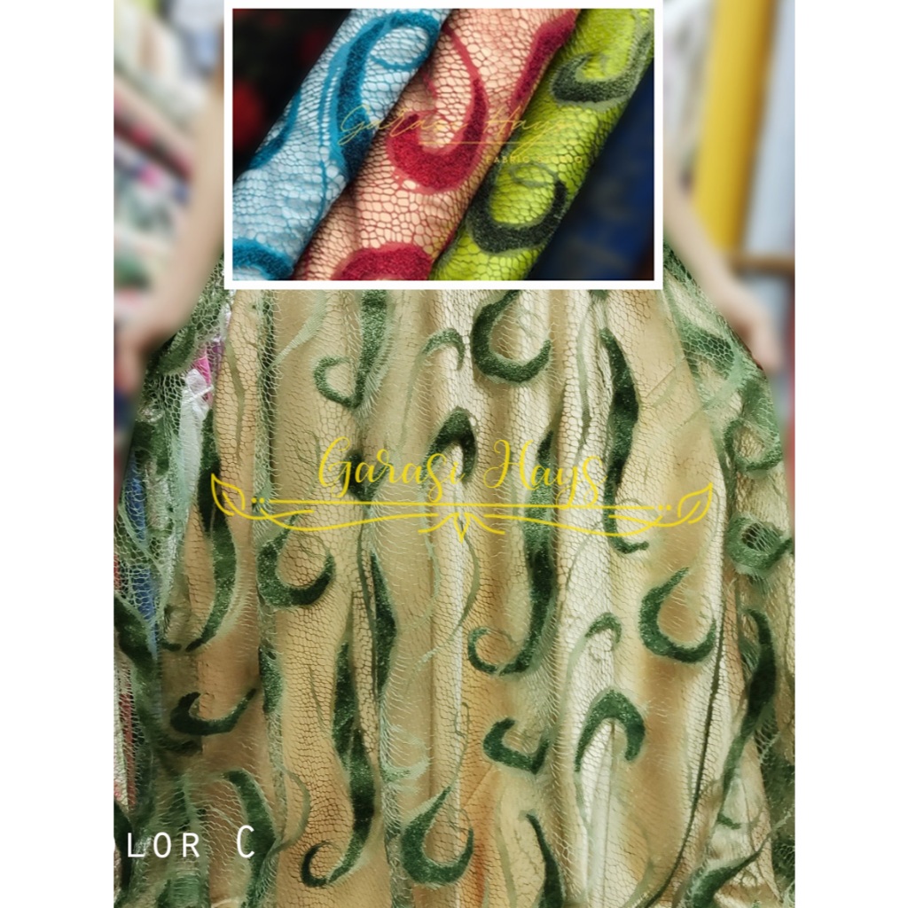 Kain Lace Velvet Motif Bludru Lebar 150 cm