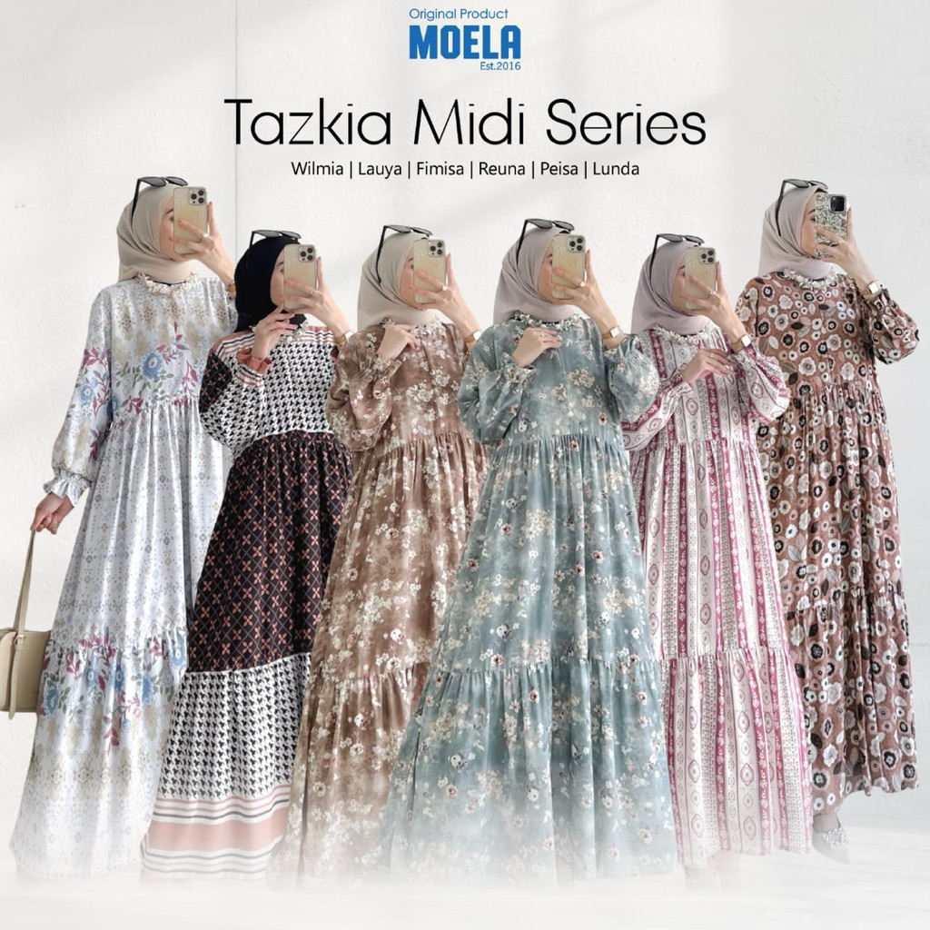 MOELA - TAZKIA MIDI DRESS MOTIF BERLABEL & ORIGINAL