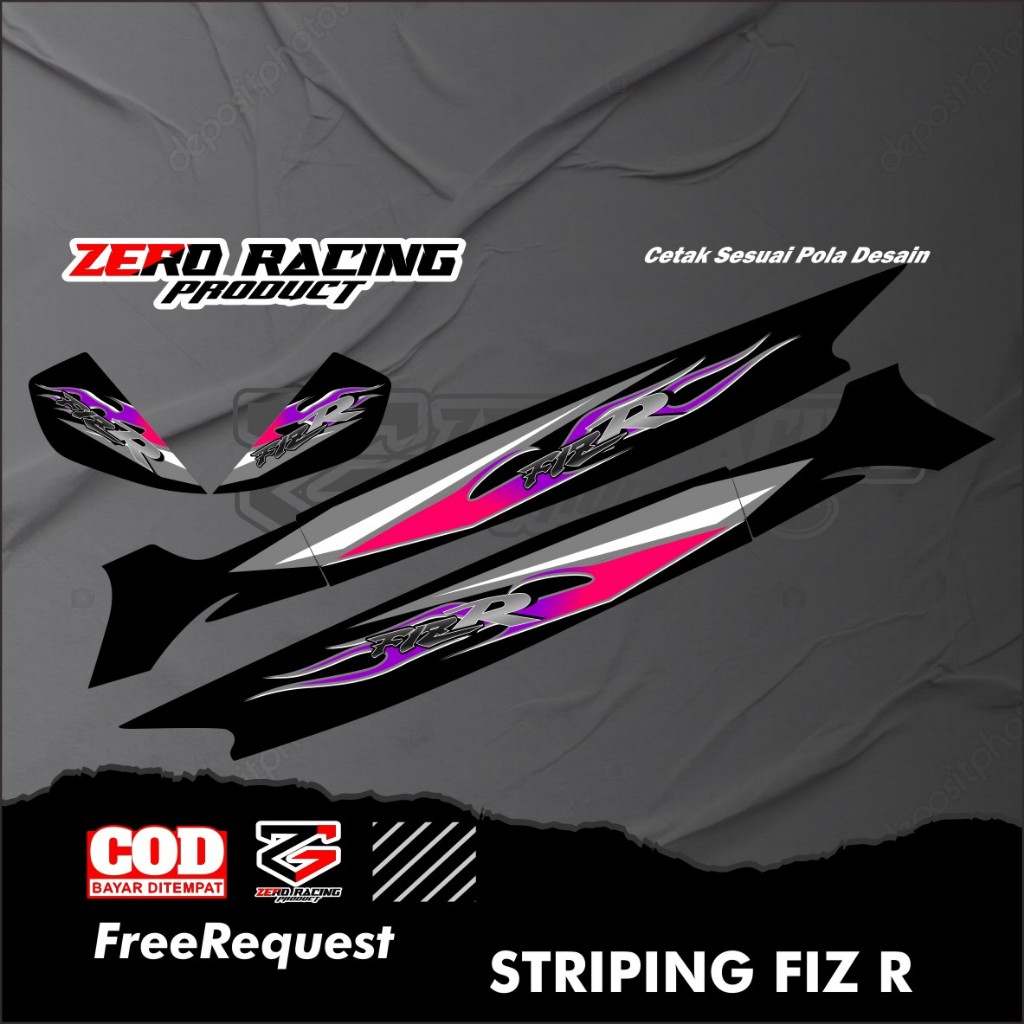 STRIPING VINYL FIZ R STIKER FIZ R HOLOGRAM STRIPING  STIKER VARIASI YAMAHA FIZ R