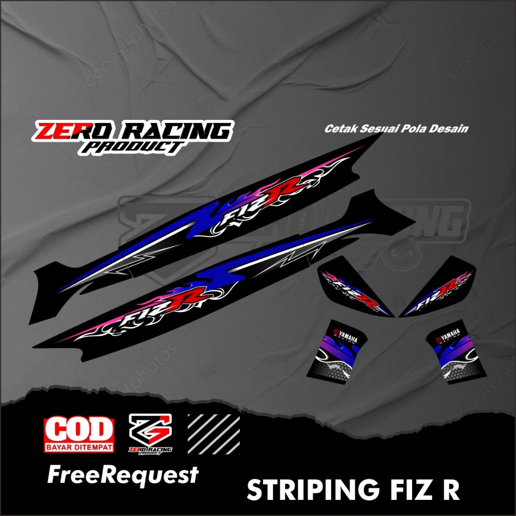 STRIPING VINYL FIZ R STIKER FIZ R HOLOGRAM STRIPING TRANSPARAN STIKER VARIASI YAMAHA FIZ R