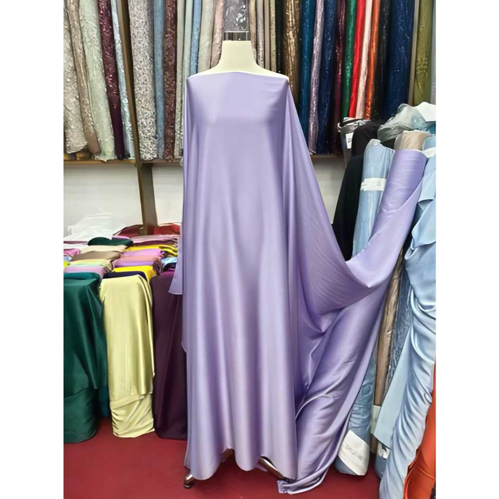 SATIN ARMAIN BAHAN KEBAYA GLOSY BAHAN GAUN JATUH KAIN SATIN METERAN BAHAN SATIN