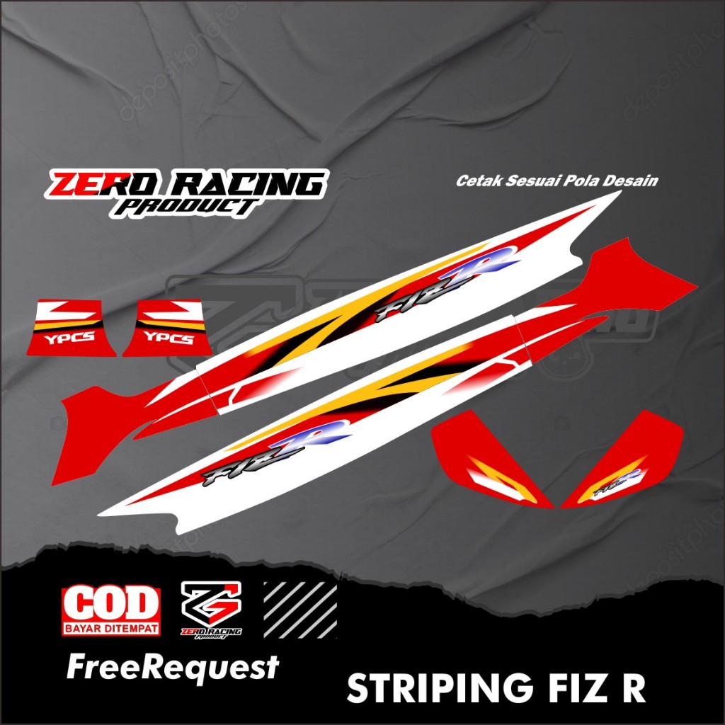 STRIPING VINYL FIZ R STIKER FIZ R HOLOGRAM STRIPING TRANSPARAN STIKER VARIASI YAMAHA FIZ R