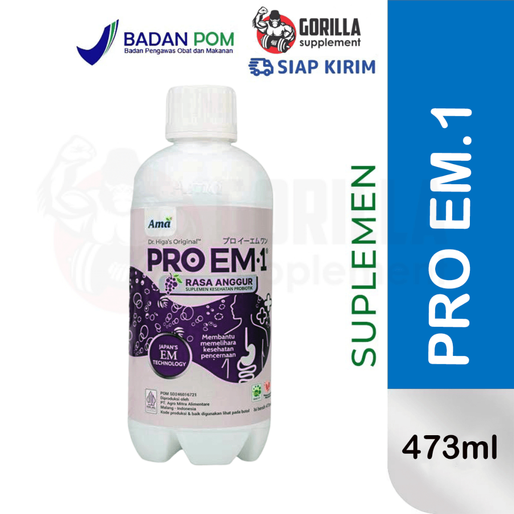 PRO EM•1 Probiotik Rasa Anggur 473 ML |Anak |Dewasa |Bakteri Baik |Pencernaan |Imun |Maag |Gerd |Usu