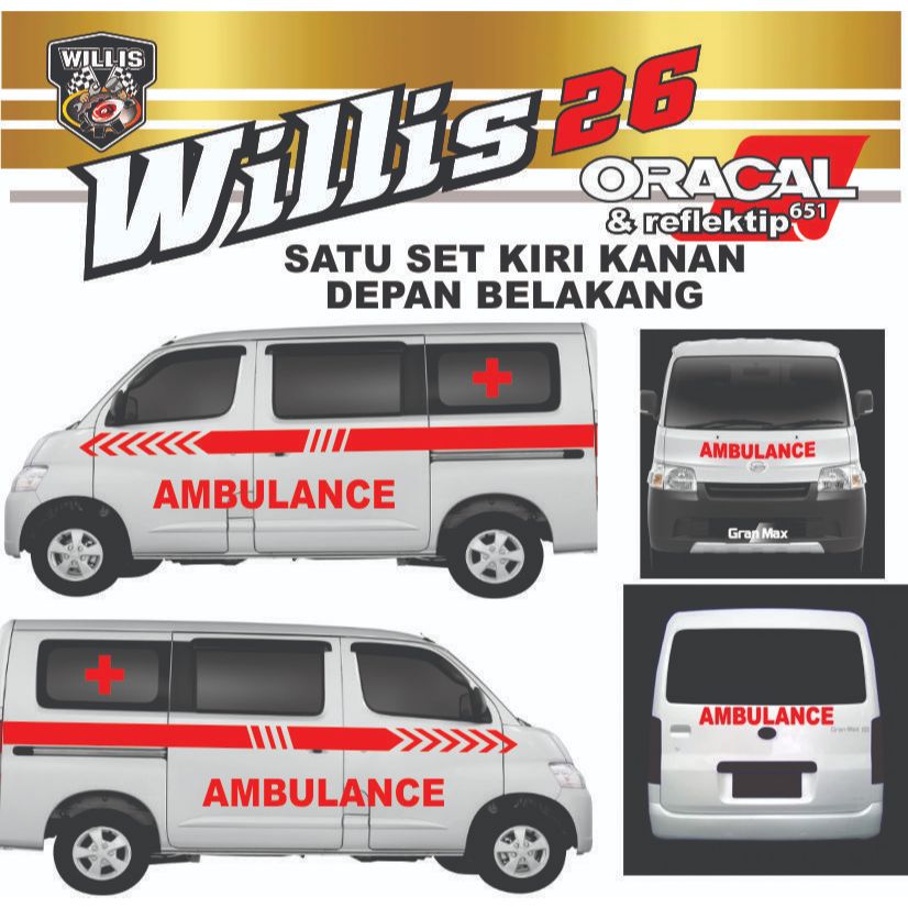 Sticker Mobil Ambulance Granmax Minibus Apv List striping Mobil Ambulance Mobil Jenazah 02