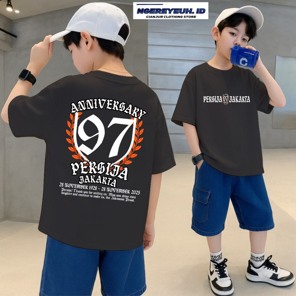 Kaos Casual Football Anak Anniversary Persija Ke 97 Terbaru Premium Cotton Combed 30s Kaos Supporter
