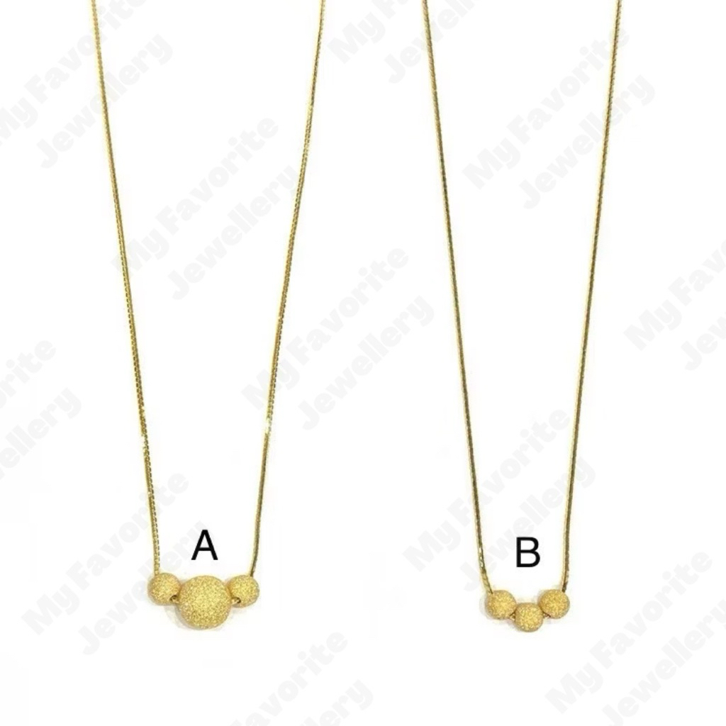 Kalung Liontin Bola-Bola Pasir Mewah Kalung Emas Asli Kadar 700