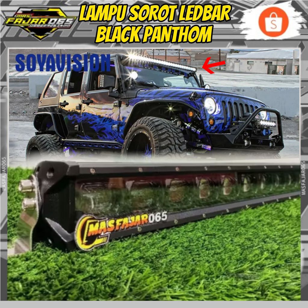 LEDBAR BLACK PHANTOM PREMIUM LED LIGHT BAR PANJANG 105 CM 9D LENS