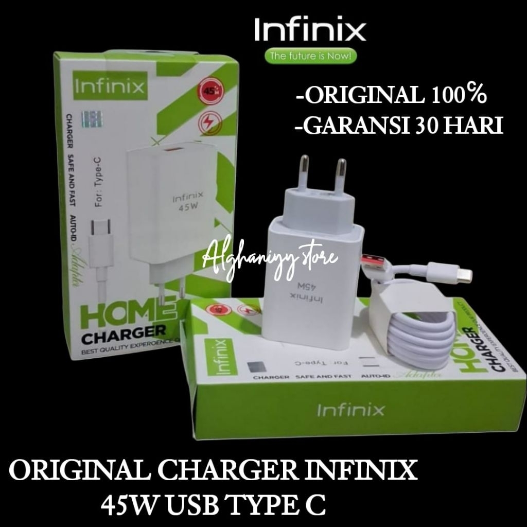 Charger Infinix 60i 60 Pro ORIGINAL 100% Fast Charging Casan Infinix 45W USB Type C