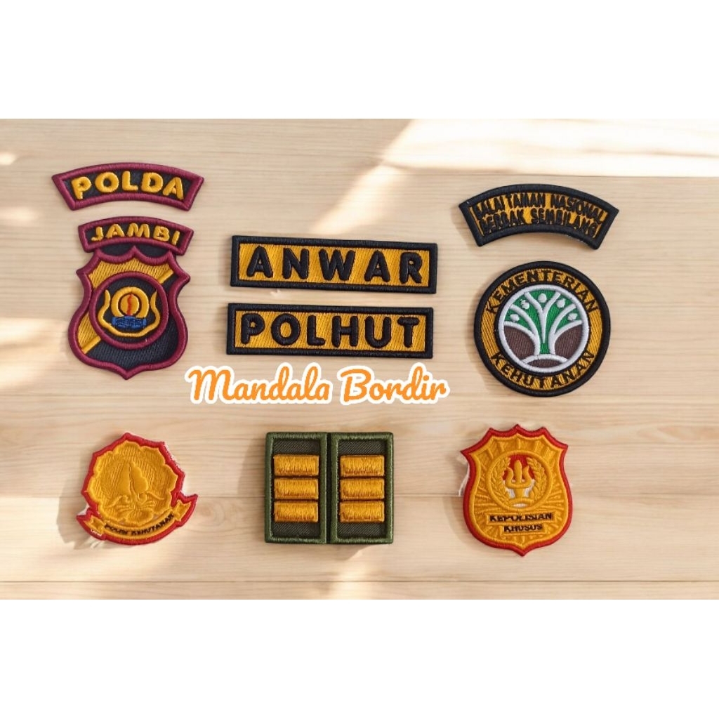 ATRIBUT POLHUT/POLISI KEHUTANAN BORDIR TIMBUL 3D