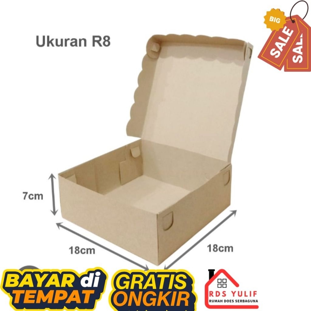 Kardus R8/ Dus jajan R8/ Dus Nasi hajatan/ box nasi/ dus kue murah